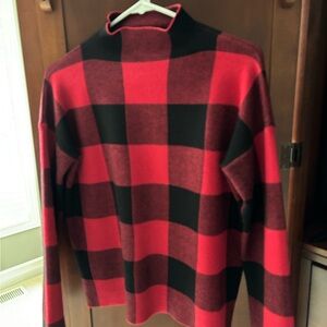 Tahari Red and Black Turtleneck Sweater